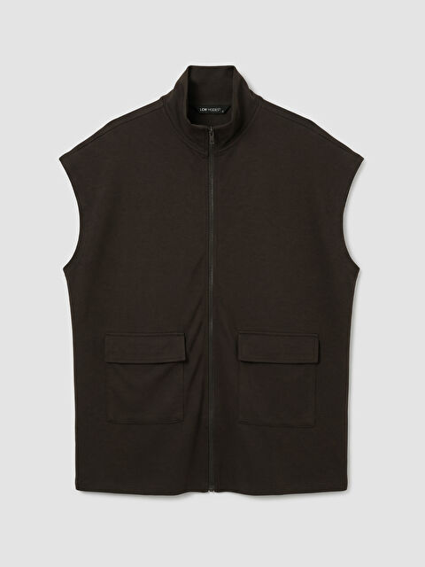 LCW Modest Dik Yaka Oversize Büzgülü Kadın Yelek - S6LC20Z8-HMK