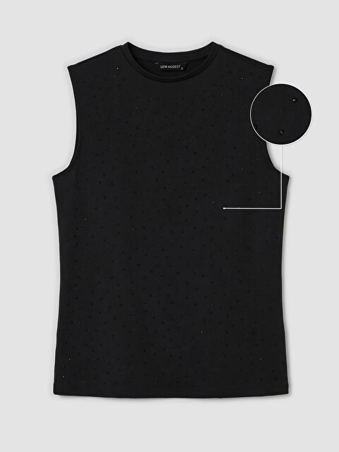 LCW Modest Bisiklet Yaka Taşlı Atlet - S6LC25Z8-CVL