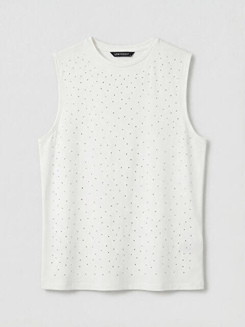 LCW Modest Bisiklet Yaka Taşlı Atlet