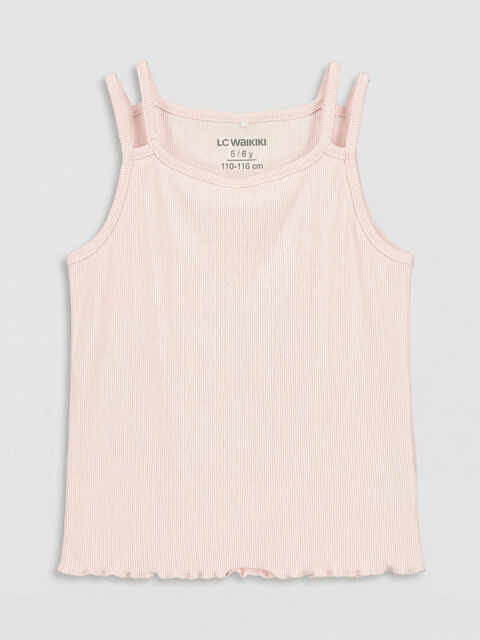 LC WAIKIKI U Yaka Çift Askılı Kaşkorse Kız Çocuk Atlet