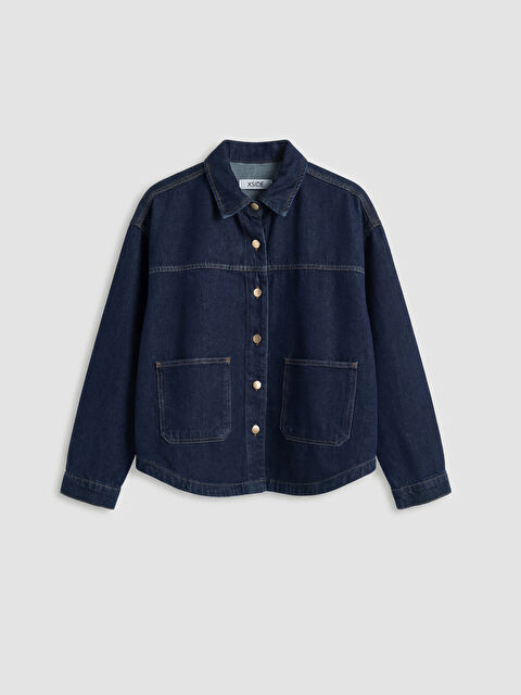 XSIDE Gömlek Yaka Oversize Kadın Jean Ceket - S6LC45Z8-1EA