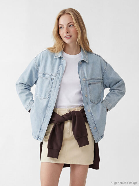 XSIDE Regular Fit Kadın Jean Gömlek