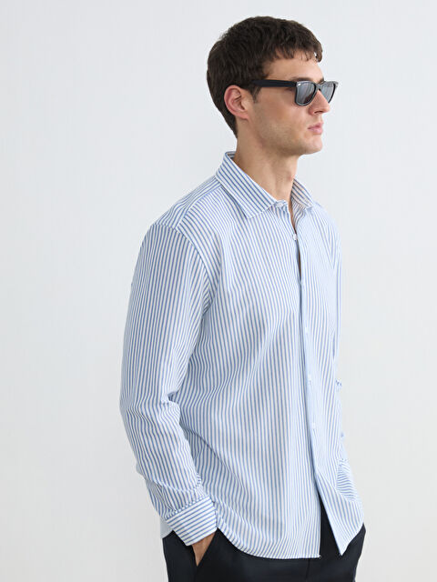 LCW Vision Regular Fit Çizgili Erkek Gömlek - S6LC55Z8-LGS