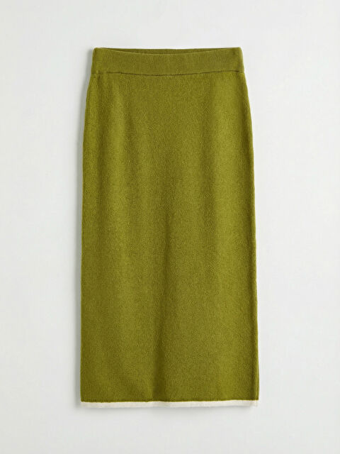 LCW Vision Beli Lastikli Yırtmaçlı Triko Kalem Etek	 - S6LC66Z8-GTT