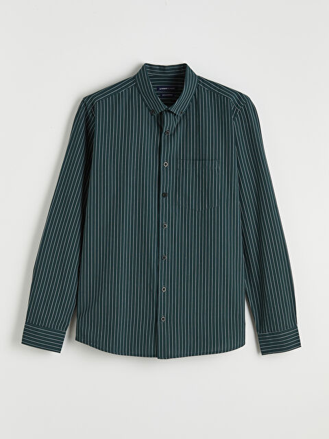 LCWAIKIKI Classic Regular Fit Çizgili Armürlü Erkek Gömlek - S6LC74Z8-LFT