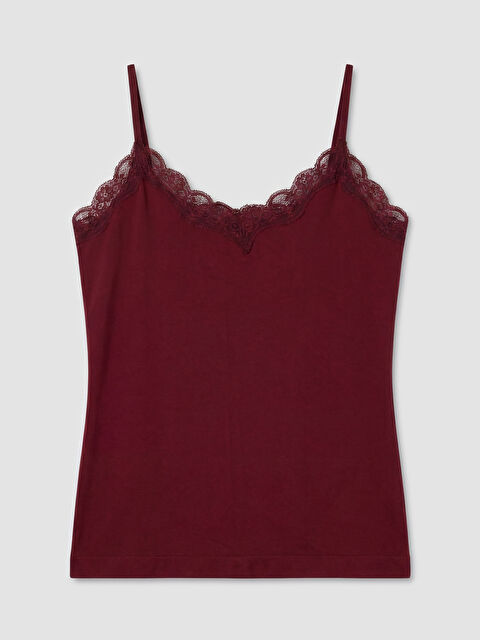 LCW DREAM V Yaka Dantelli  İp Askılı Kadın Atlet	