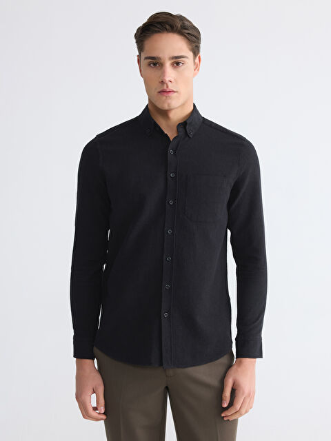 LCWAIKIKI Classic Regular Fit Armürlü Erkek Gömlek