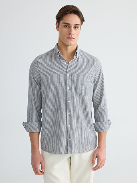 LCWAIKIKI Classic Regular Fit Çizgili Erkek Gömlek - S6LC84Z8-LGS