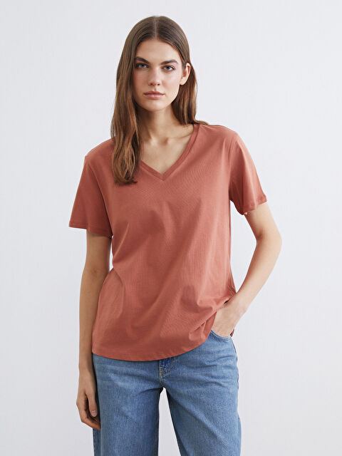 LCW ECO V Yaka Kadın Tişört - S6LC88Z8-H0D