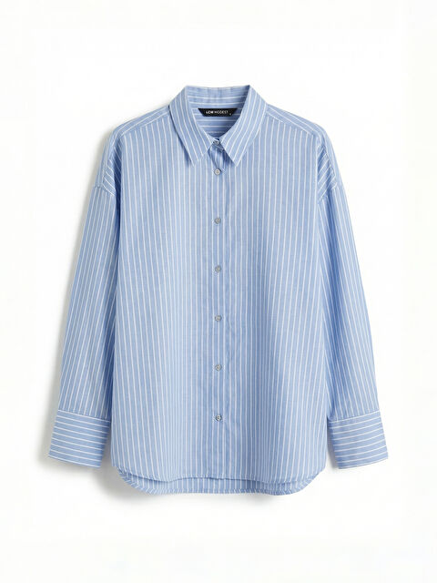 LCW Modest Çizgili Kadın Oxford Gömlek - S6LC98Z8-LEN