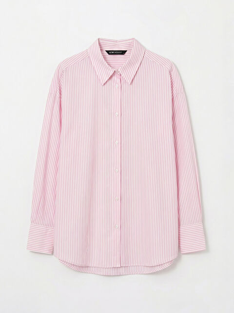 LCW Modest Çizgili Kadın Oxford Gömlek - S6LC98Z8-LHK