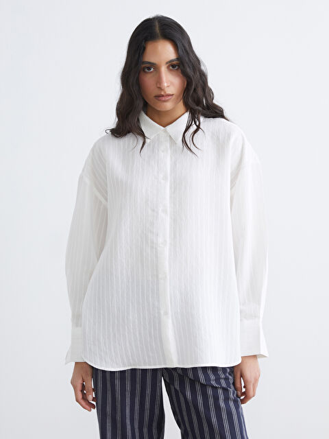 LCW Modest Çizgili Kadın Gömlek - S6LC99Z8-J5F