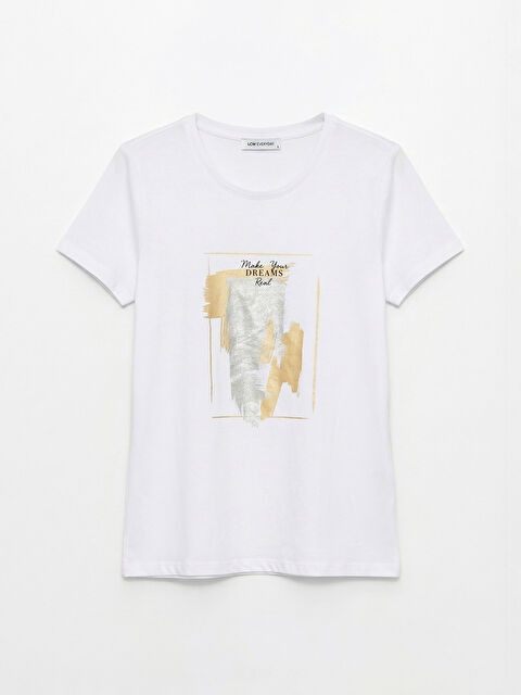 LCW ECO Bisiklet Yaka Baskılı Kadın Tişört - S6LD06Z8-J5E