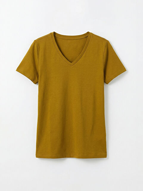 LCWAIKIKI Basic V Yaka Kadın Tişört - S6LD09Z8-H7S