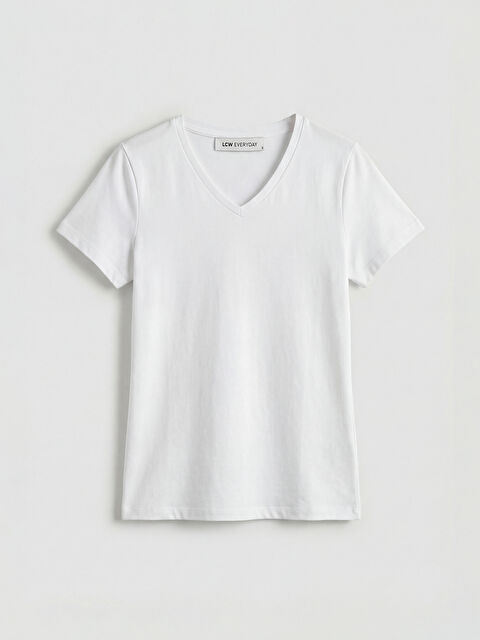 LCW EVERYDAY V Yaka Kadın Tişört - S6LD09Z8-Q6K