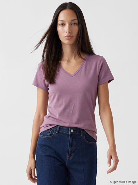 LCW EVERYDAY V Yaka Kadın Tişört
