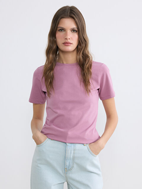 LCW EVERYDAY Bisiklet Yaka Kadın Tişört - S6LD12Z8-GVJ