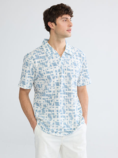 LC WAIKIKI Polo Yaka Desenli Pike Erkek Tişört - S6LD25Z8-LU7