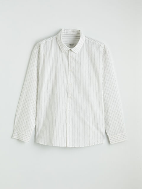 LCW Vision Regular Fit Çizgili Poplin Erkek Gömlek - S6LD35Z8-LFY