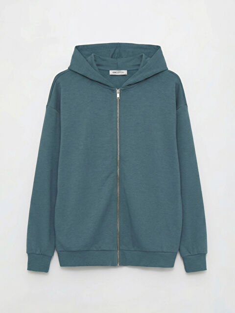 LC WAIKIKI Kapüşonlu Soft Touch Kadın Fermuarlı Sweatshirt - S6LD55Z8-HRX