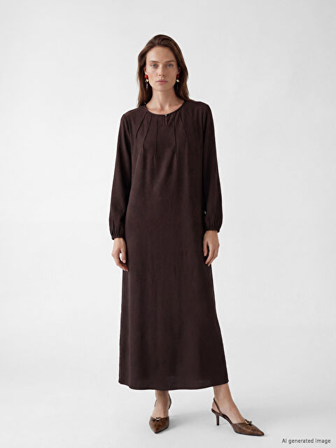 LCW Grace Bisiklet Yaka A Kesim Elbise