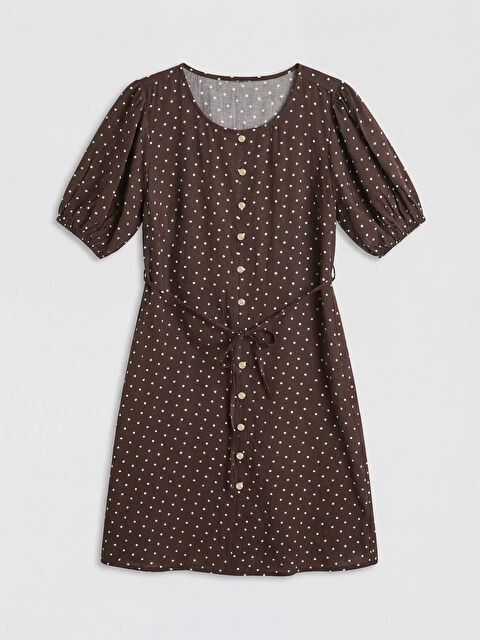 LCW Grace Bisiklet Yaka Puantiyeli A Kesim Elbise - S6LD77Z8-LQY