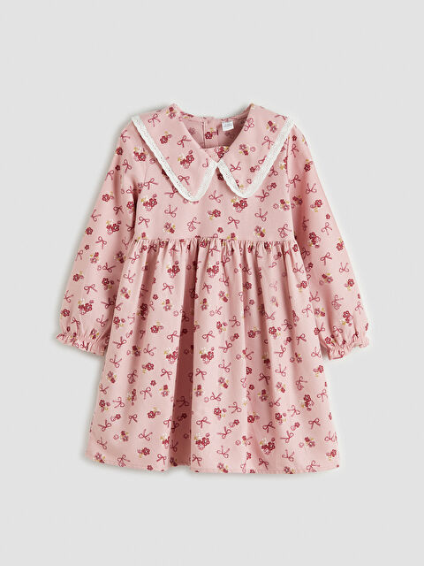 LCW Kids Bebe Yaka Desenli Kız Çocuk Gabardin Elbise - S6LD78Z1-LT4
