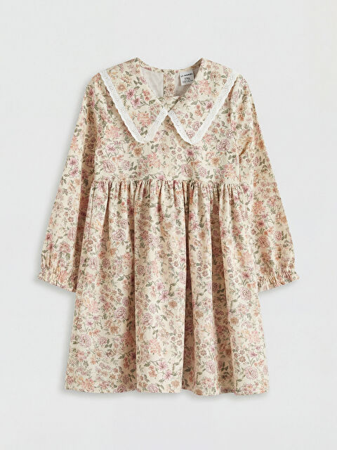 LCW Kids Bebe Yaka Çiçek Desenli Kız Çocuk Elbise - S6LD78Z1-LU9