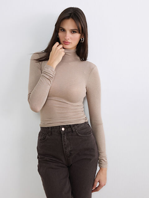 LCW Vision Dik Yaka Kadın Body - S6LD88Z8-GKK