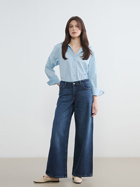 LCW Vision Yüksek Bel Wideleg Kadın Jean Pantolon - S6LD95Z8-309