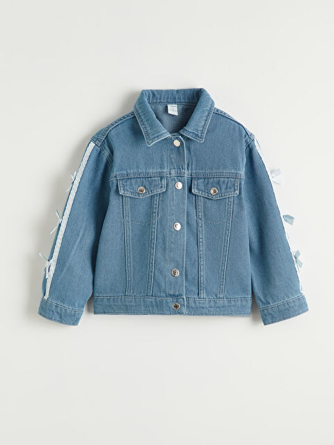 LCW Kids Fiyonk Detaylı Kız Çocuk Jean Ceket - S6LE40Z1-507