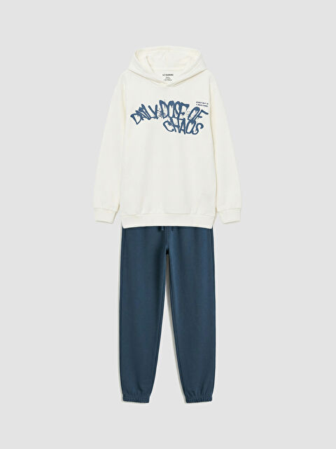 LCW Kids Kapüşonlu Baskılı Erkek Çocuk Sweatshirt ve Eşofman Altı - S6LE55Z4-R9J