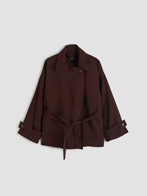 LCW STUDIO Gömlek Yaka Kuşaklı Oversize Kadın Ceket - S6LE70Z8-21P
