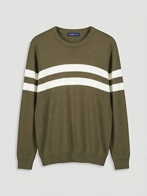 LCWAIKIKI Classic Bisiklet Yaka Çizgili Erkek Triko Kazak - S6LE73Z8-DCM