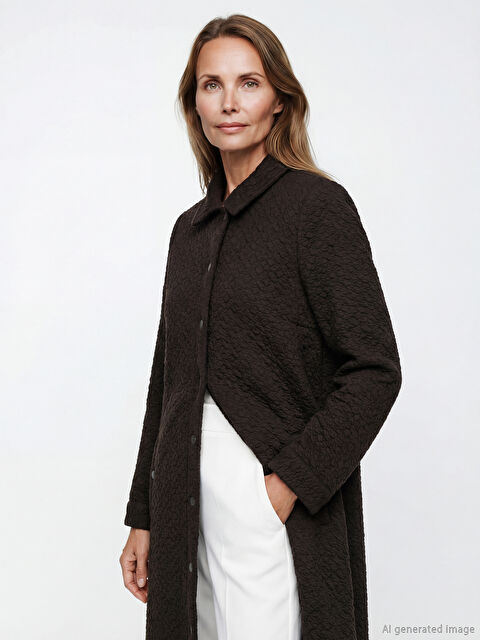 LCW Grace Gömlek Yaka Dokulu Kadın Ferace - S6LF15Z8-J0W