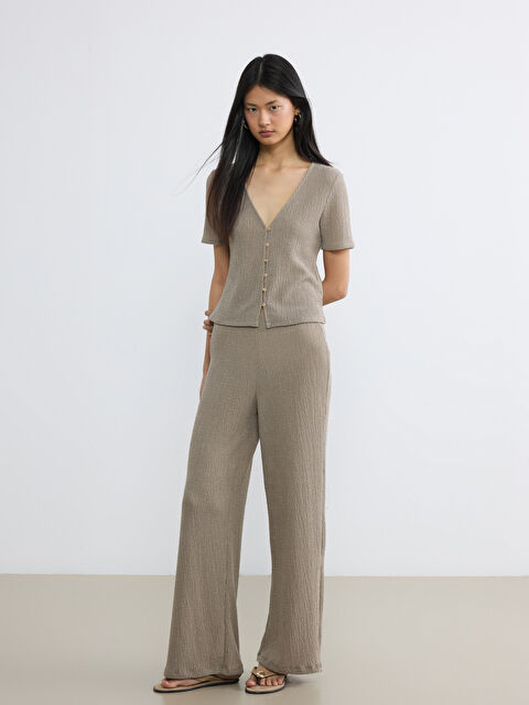 LCW Vision Beli Lastikli Dokulu Kadın Pantolon - S6LF31Z8-1SN