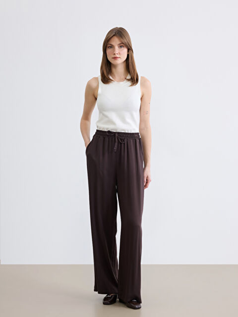 LCW Comfort Beli Lastikli Geniş Paça Kadın Pantolon - S6LG00Z8-HMK