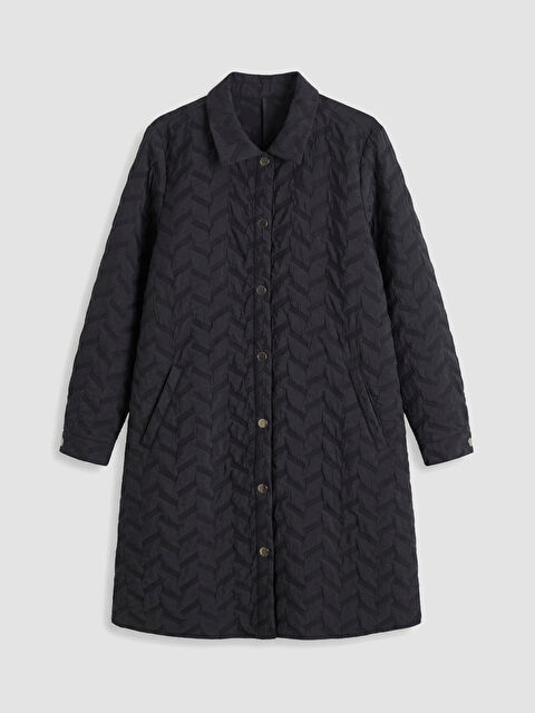 LCW Grace Gömlek Yaka Desenli Kadın Şişme Mont - S6LG04Z8-CVL