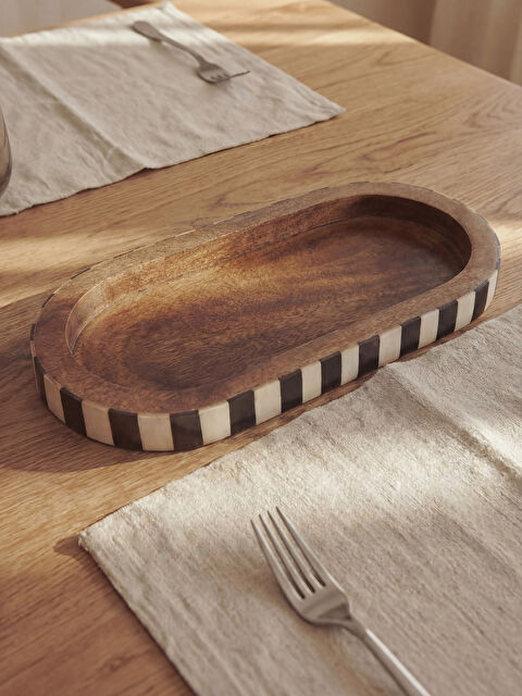 LCW HOME سینی خزمەتگوزاری دارینی خاڵدار