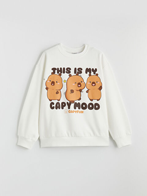 LCW Kids Baskılı Kalın Kız Çocuk Sweatshirt - S6LG28Z4-R9J