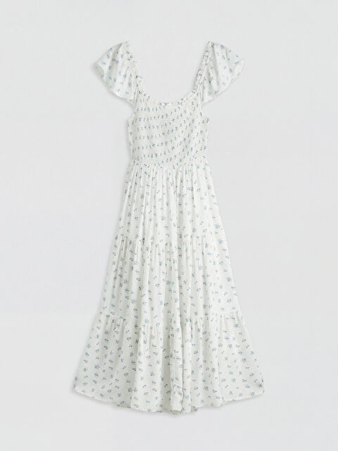 XSIDE Kare Yaka Çiçekli Poplin Elbise - S6LG33Z8-LQQ