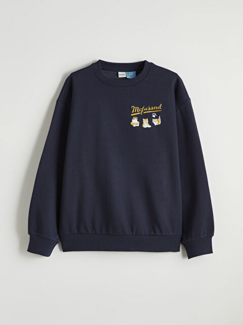 LCW Kids Mofusand Baskılı Kız Çocuk Kalın Sweatshirt - S6LG54Z4-HRC
