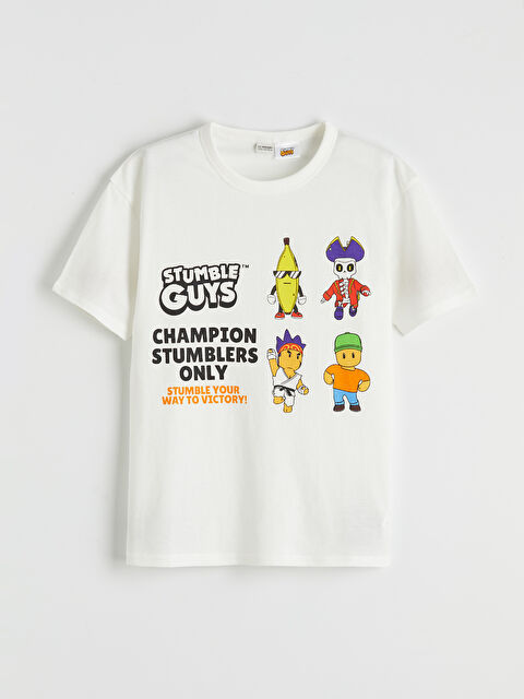 LCW Kids Bisiklet Yaka Stumble Guys Baskılı Erkek Çocuk Tişört - S6LG56Z4-R9J