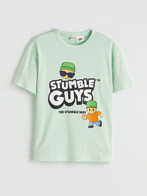 LCW Kids Bisiklet Yaka Stumble Guys Baskılı Erkek Çocuk Tişört - S6LG57Z4-FVR