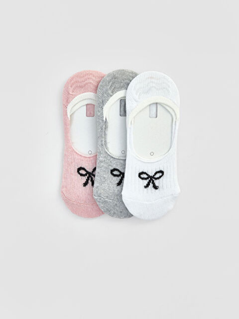 LC WAIKIKI Fiyonk Desenli Kız Çocuk Babet Çorap 3'lü
