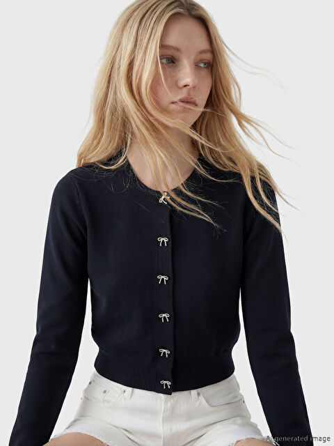 XSIDE Bisiklet Yaka Fiyonklu Kadın Triko Hırka - S6LH46Z8-CRP