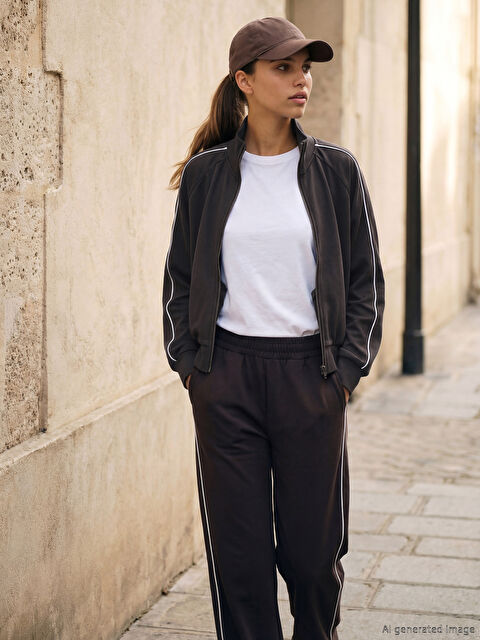 KOOR SPORT Beli Lastikli Soft Touch Kadın Eşofman Altı