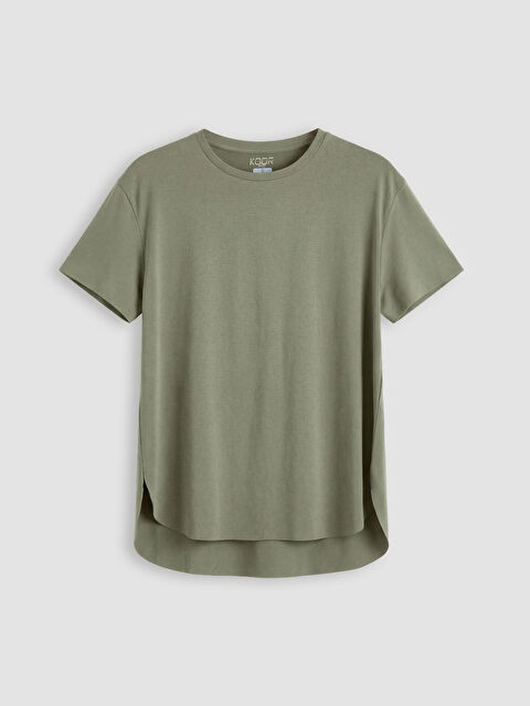 KOOR SPORT Bisiklet Yaka Oversize Kadın Spor Tişört - S6LH75Z8-10O