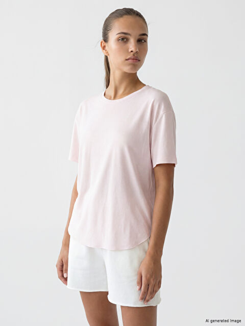 KOOR SPORT Bisiklet Yaka Oversize Kadın Spor Tişört