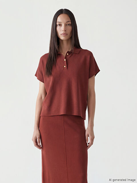 LCW STUDIO Polo Yaka Kadın Triko Kazak - S6LH80Z8-3AK